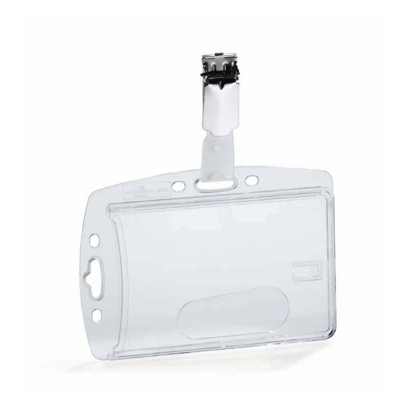 Durable Transparent Acrylic Badge Holder with Clip 87mm x 54mm 8005-19