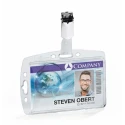 Durable Transparent Acrylic Badge Holder with Clip 87mm x 54mm 8005-19