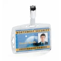 Durable Transparent Acrylic Badge Holder with Clip 87mm x 54mm 8005-19