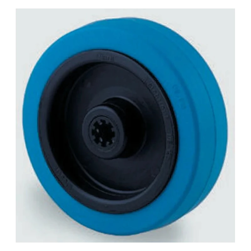 Tente Blue Rubber Trolley Wheel with Polyamide Hub and Roller Bearing, 125mm Diameter, 40mm Width, 250 UFR125x40-12LM44 Blue