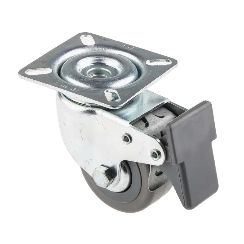 Tente Braked Swivel Castor 50 mm Wheel Diameter Rubber Wheel Load Capacity 55 kg 1677UHO050P40PAF