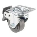 Tente Braked Swivel Castor 50 mm Wheel Diameter Rubber Wheel Load Capacity 55 kg 1677UHO050P40PAF