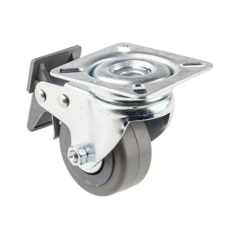 Tente Braked Swivel Castor 50 mm Wheel Diameter Rubber Wheel Load Capacity 55 kg 1677UHO050P40PAF