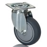 Tente Swivel Braked Castor with Rubber Wheel, 75 mm Diameter, 75 kg Load Capacity, Polypropylene Hub, Double 2470PJP075P40