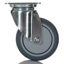 Tente Swivel Braked Castor with Rubber Wheel, 75 mm Diameter, 75 kg Load Capacity, Polypropylene Hub, Double 2470PJP075P40