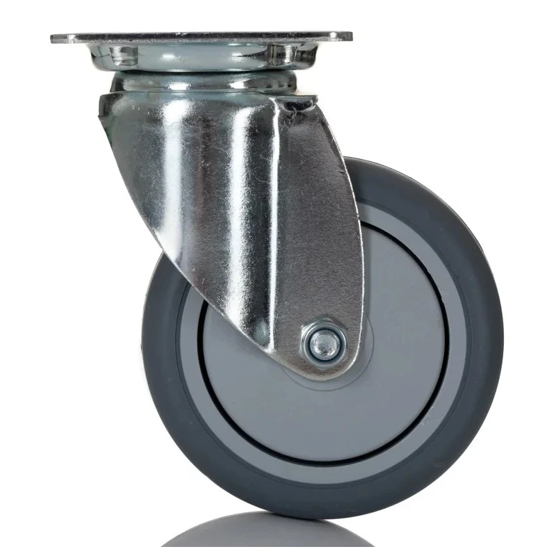 Tente Swivel Braked Castor with Rubber Wheel, 75 mm Diameter, 75 kg Load Capacity, Polypropylene Hub, Double 2470PJP075P40