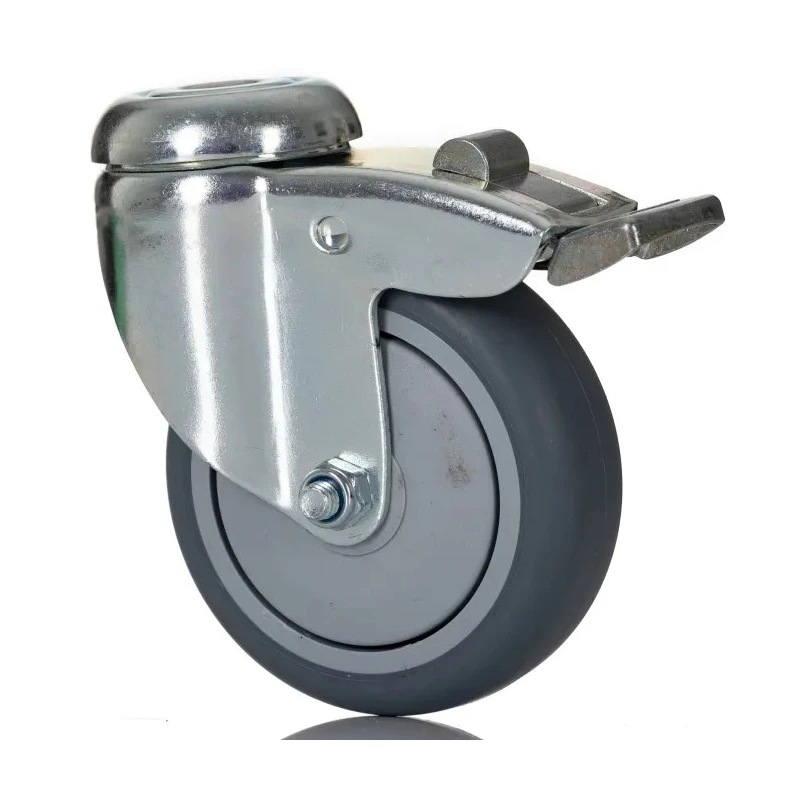Tente Swivel Castor with 75 mm Rubber Wheel, 75 kg Load Capacity, Ball Bearing Hub, Polypropylene Hub 2477PJP075P30-11