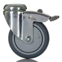 Tente Swivel Castor with 75 mm Rubber Wheel, 75 kg Load Capacity, Ball Bearing Hub, Polypropylene Hub 2477PJP075P30-11