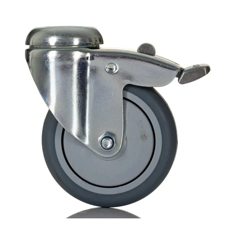 Tente Swivel Castor with 75 mm Rubber Wheel, 75 kg Load Capacity, Ball Bearing Hub, Polypropylene Hub 2477PJP075P30-11