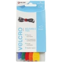 Velcro Blue, Green, Orange, Red, Yellow Hook & Loop Tape 12mm Width x 200mm Length Polypropylene EC60250