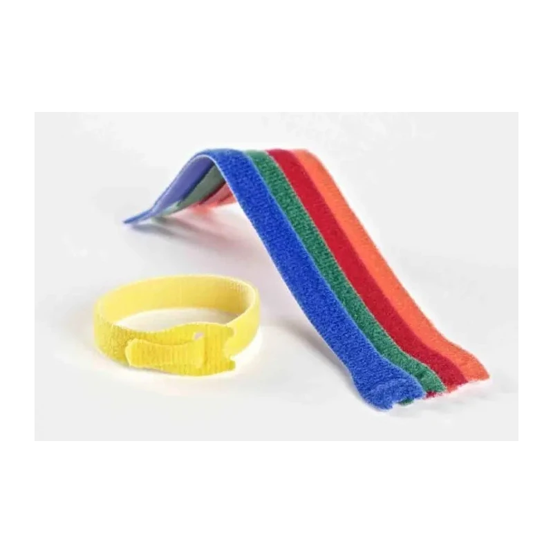 Velcro Blue, Green, Orange, Red, Yellow Hook & Loop Tape 12mm Width x 200mm Length Polypropylene EC60250