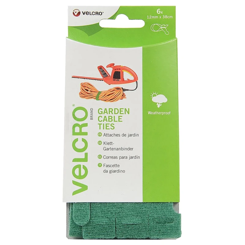 Velcro Green Hook & Loop Tape, 12mm Width x 380mm Length, 0.3mm Thickness, Polypropylene Material EC60252