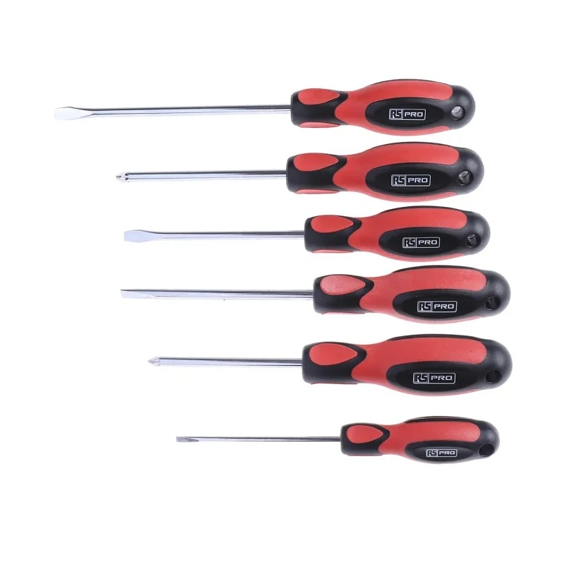 RS PRO Pozidriv, Slotted Standard Screwdriver Set, 6-Piece 459-3944