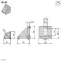 Bosch Rexroth Black Polypropylene Angle Bracket Cap 40 x 40 mm Strut Profile 10 mm Groove 3842548855