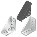 Bosch Rexroth Black Polypropylene Angle Bracket Cap 40 x 80 mm Strut Profile, 10 mm Groove 3842548857