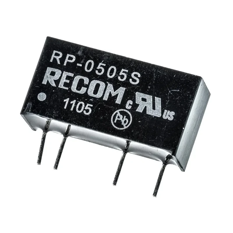 Recom DC/DC Converter 5V DC Output, 200mA, 5V DC Input, 4.5V Minimum Input, 1W Power, Through Hole SIP Package RP-0505S