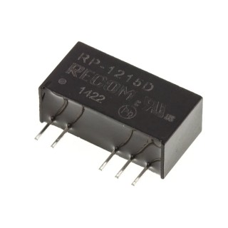 Recom DC/DC Converter 15 V DC Output 33 mA 10.8-13.2 V DC Input 1 W Power Through Hole RP-1215D