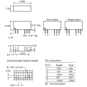 Recom DC/DC Converter 15 V DC Output 33 mA 10.8-13.2 V DC Input 1 W Power Through Hole RP-1215D
