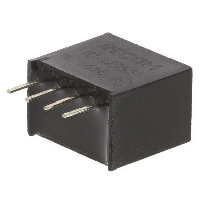 Recom DC/DC Converter 5V DC 400 mA 12V DC Input 10.8V Input 1W Through Hole SIP Package RI-1205S