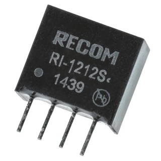 Recom DC/DC Converter 12V DC Output 167mA, 12V DC Input, 10.8V Min Input, 1W Through Hole SIP4 Package RI-1212S