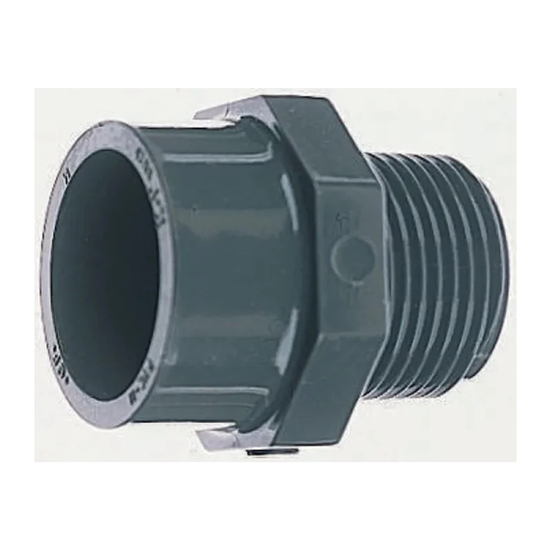 Georg Fischer Plastic Pipe Fitting Straight Threaded Adapter 1 to 1/2 in 721911710