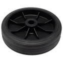 Tente Black Rubber Trolley Wheel 150mm Diameter 40mm Width Plain Bore Hub URO150/40X15LM44BLACK