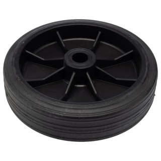 Tente Black Rubber Trolley Wheel 150mm Diameter 40mm Width Plain Bore Hub URO150/40X15LM44BLACK