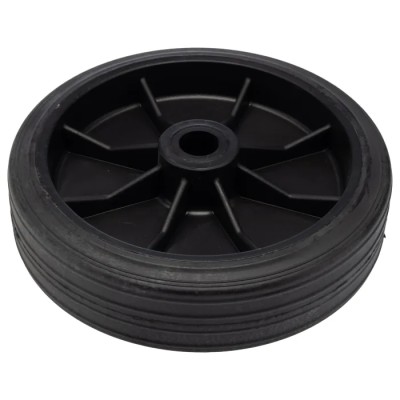 Tente Black Rubber Trolley Wheel 150mm Diameter 40mm Width Plain Bore Hub URO150/40X15LM44BLACK