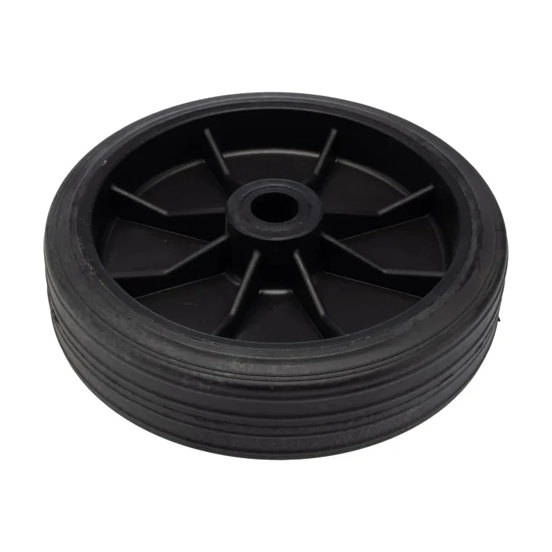 Tente Black Rubber Trolley Wheel 150mm Diameter 40mm Width Plain Bore Hub URO150/40X15LM44BLACK