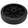 Tente Black Rubber Trolley Wheel 150mm Diameter 40mm Width Plain Bore Hub URO150/40X15LM44BLACK
