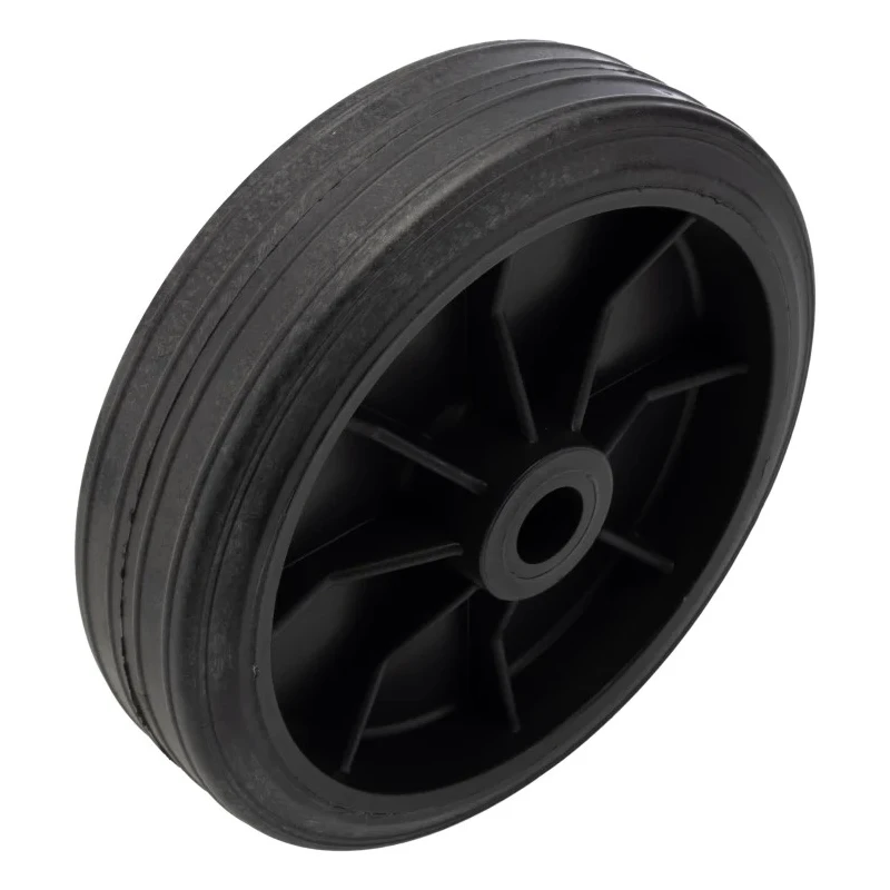 Tente Black Rubber Trolley Wheel 150mm Diameter 40mm Width Plain Bore Hub URO150/40X15LM44BLACK