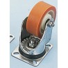 LAG Swivel Castor, 250 kg Capacity, 100 mm Polyurethane Wheel, Stainless Steel Frame, Roller Bearing, Model 20628
