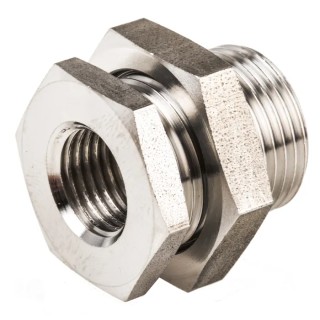 Legris Pneumatic Fitting Stainless Steel Bulkhead Adapter Straight Hexagon Female G 1/4 in 1817 00 13