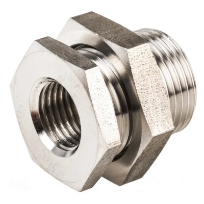 Legris Pneumatic Fitting Stainless Steel Bulkhead Adapter Straight Hexagon Female G 1/4 in 1817 00 13
