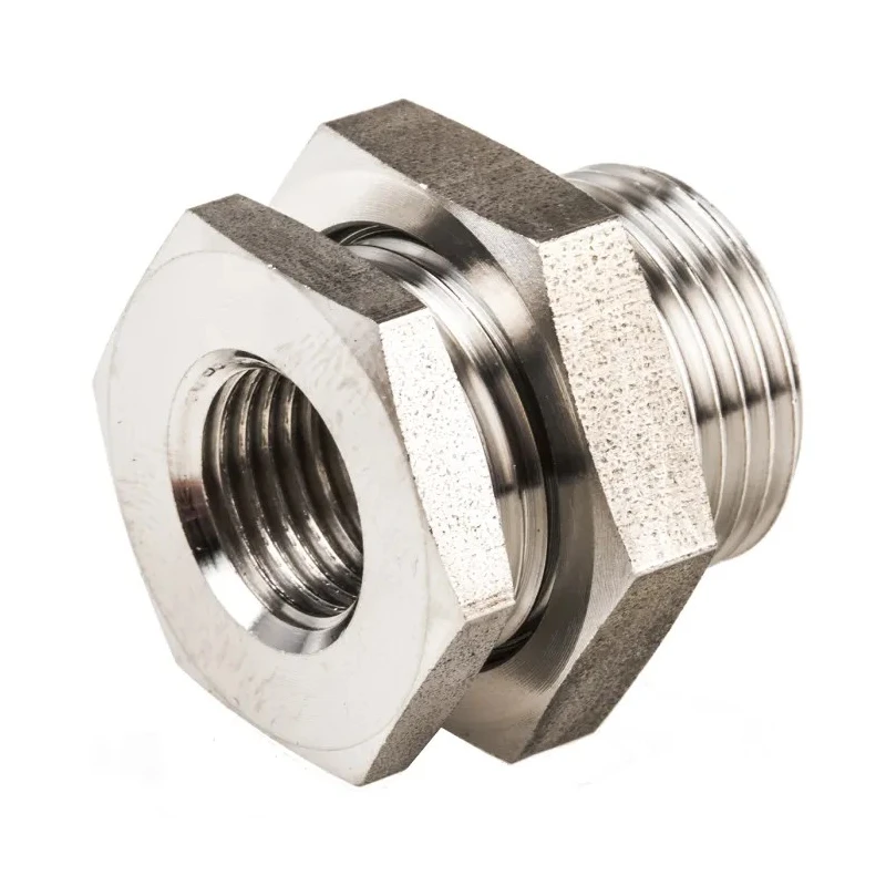 Legris Pneumatic Fitting Stainless Steel Bulkhead Adapter Straight Hexagon Female G 1/4 in 1817 00 13