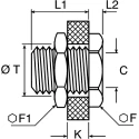 Legris Pneumatic Fitting Stainless Steel Bulkhead Adapter Straight Hexagon Female G 1/4 in 1817 00 13