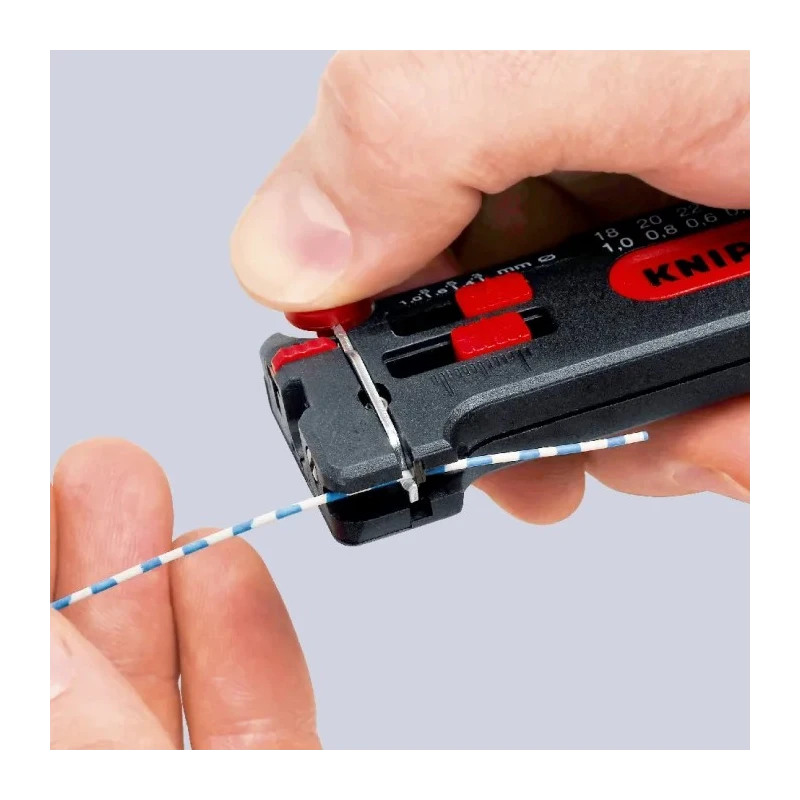 Knipex Mini Stripping Tool 0.3 to 1 mm² Plastic Handle, Burnished Finish, 100mm Length 12 80 100 SB
