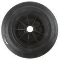 Tente Black Rubber Trolley Wheel 200mm Diameter 50mm Width 20mm Bore Plain Bore Hub 205 kg Load Capacity PVO200/50X20LM58