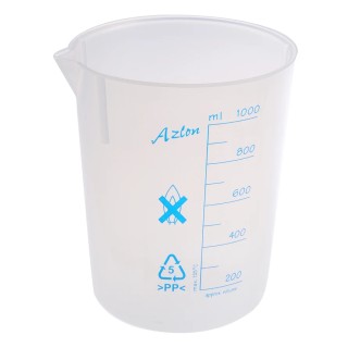 RS PRO Polypropylene Laboratory 1L Beaker Clear Chemical Resistant 148mm Length 461-0184