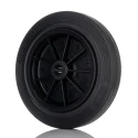 Tente Black Rubber Trolley Wheel 250kg Load Capacity 250mm Diameter 50mm Width Polypropylene Hub Roller PVR250/50X20LM58
