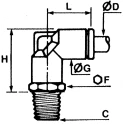 Legris LF3000 Series Male Pneumatic Fitting Nickel Plated Brass 1/8 in R LF3000