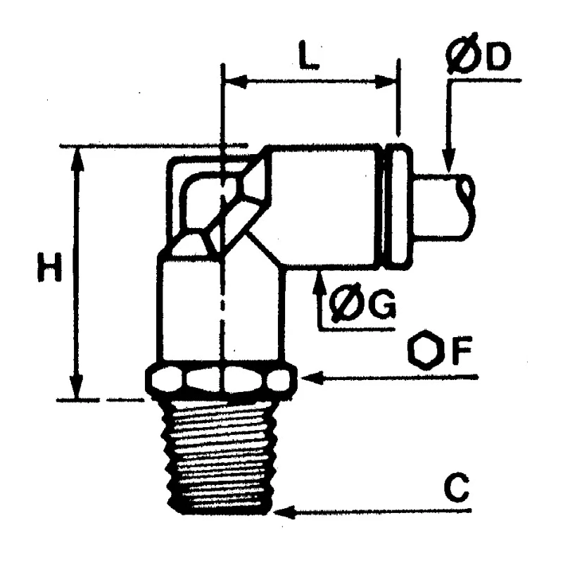 Legris LF3000 Series Male Pneumatic Fitting Nickel Plated Brass 1/8 in R LF3000