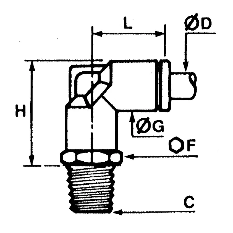 Legris LF3000 Series Male Pneumatic Fitting Nickel Plated Brass 1/8 in R LF3000