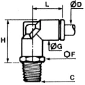 Legris LF3000 Series Male Pneumatic Fitting Nickel Plated Brass 1/8 in R LF3000