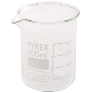 RS PRO Borosilicate Glass 100ml Laboratory Beaker, 70mm Length 461-1092