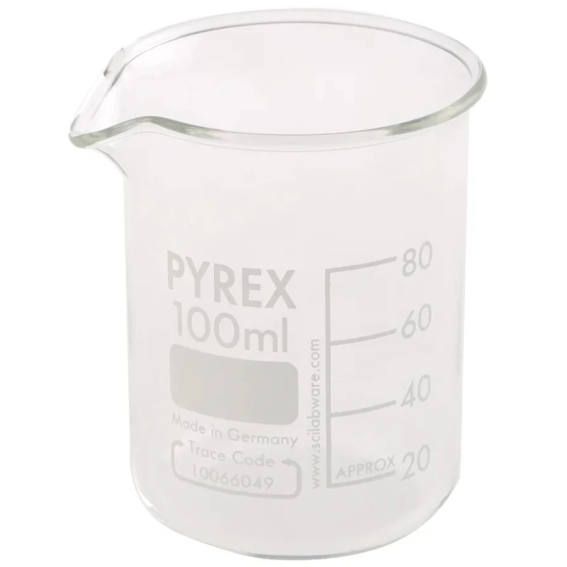 RS PRO Borosilicate Glass 100ml Laboratory Beaker, 70mm Length 461-1092
