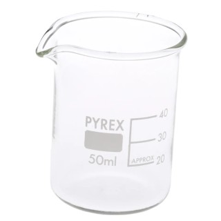 RS PRO Borosilicate Glass 50ml Beaker with Flat Bottom and Measurement Markings 461-1086