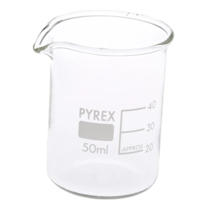 RS PRO Borosilicate Glass 50ml Beaker with Flat Bottom and Measurement Markings 461-1086