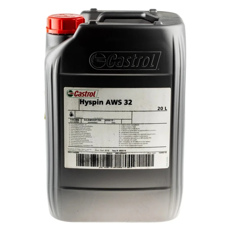 Castrol Hydraulic Fluid 20L High-Quality Solvent-Refined Mineral Oil for Hydraulic Pumps and Motors 6167 2800