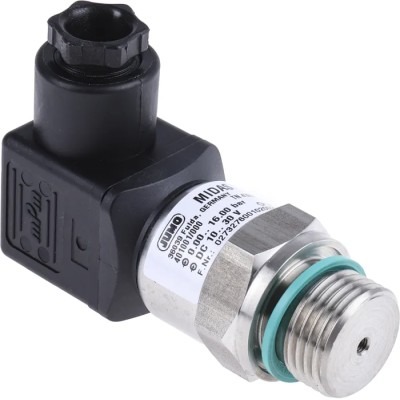 Jumo MIDAS Series Pressure Sensor 0 bar to 16 bar, Accuracy 0.5%, 15-24V DC Supply 401001/000-460-405-523-20-601-61/000